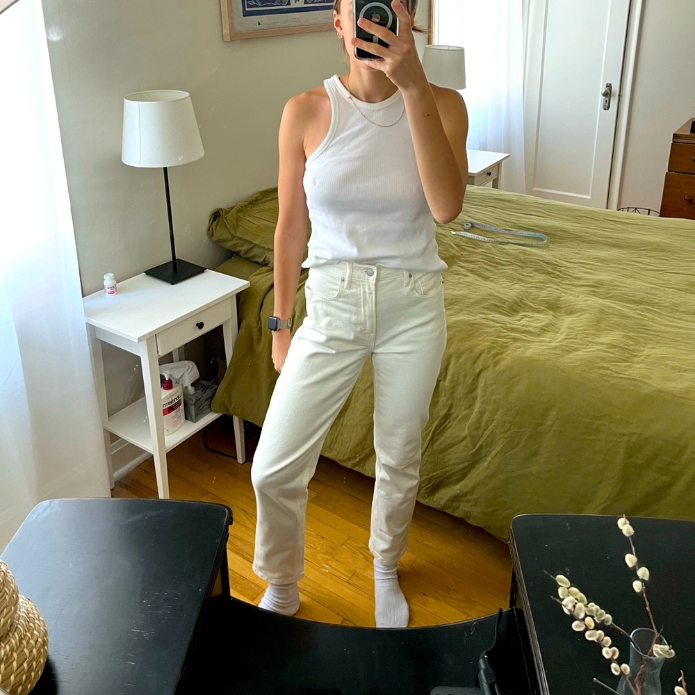 Everlane The Cheeky Jean, white/cream size 26
